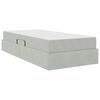 vidaXL Lit avec rangement et matelas Gris clair 90 x 190 cm Velours