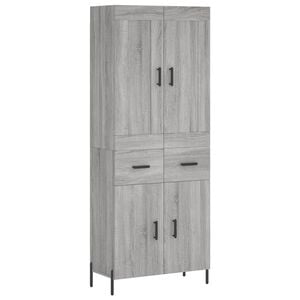 vidaXL Buffet haut Sonoma gris 69,5x34x180 cm Bois d'ing&eacute;nierie