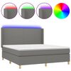 vidaXL Sommier &agrave; lattes de lit matelas LED Gris fonc&eacute; 180x200 cm Tissu