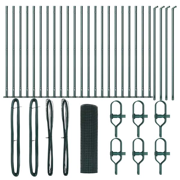 vidaXL Poteau de cl&ocirc;ture. Vert 50 x 1 m (maille de 19 x 19 mm)