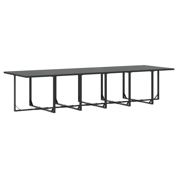 vidaXL Ensemble de salle à manger pour jardin 13 pcs Noir Acier