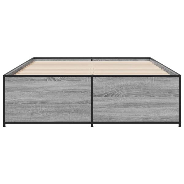 vidaXL Cadre de lit sans matelas sonoma gris 140x190 cm