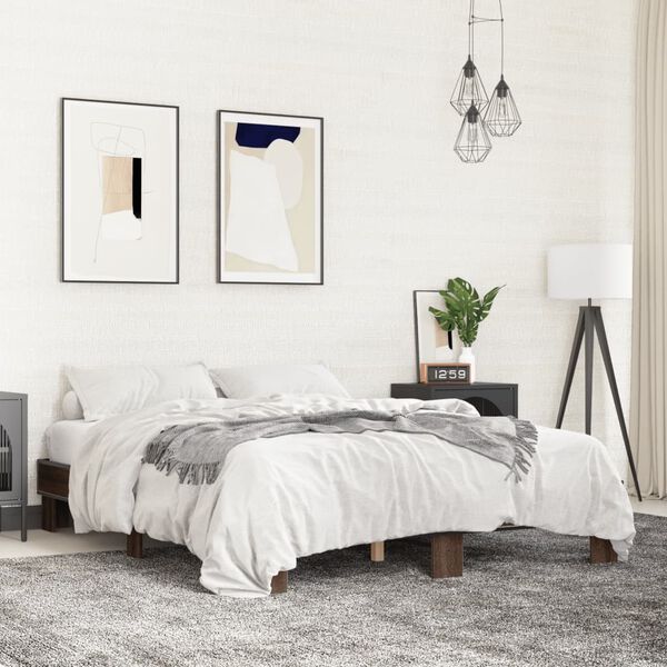vidaXL Cadre de lit sans matelas ch&ecirc;ne marron 150x200 cm