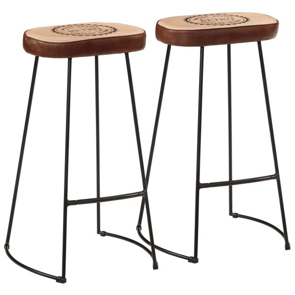 vidaXL Tabourets de bar lot de 2 marron fonc&eacute; 44x37,5x78 cm
