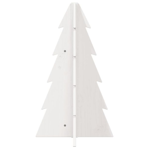 vidaXL Arbre de No&euml;l en bois pour d&eacute;coration blanc 69,5 cm pin massif