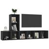 vidaXL Ensemble de meubles TV 3 pcs Noir Bois d'ing&eacute;nierie