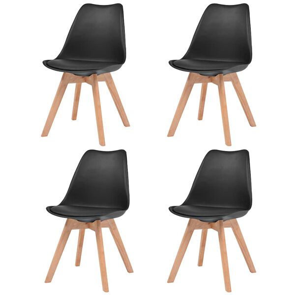 vidaXL Chaises &agrave; manger lot de 4 Noir Plastique