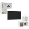 vidaXL Ensemble de meuble TV 4 pcs Blanc Bois d'ing&eacute;nierie