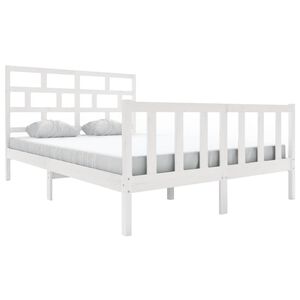 vidaXL Cadre de lit sans matelas blanc bois massif 160x200 cm