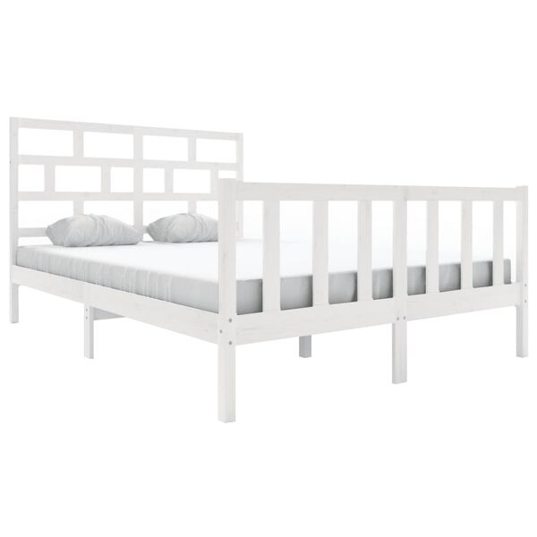 vidaXL Cadre de lit sans matelas blanc bois massif 160x200 cm