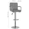 vidaXL Tabouret de bar Gris Similicuir