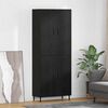 vidaXL Haut Armoire 2 pcs Ch&ecirc;ne noir Bois Agglom&eacute;r&eacute; et Verre