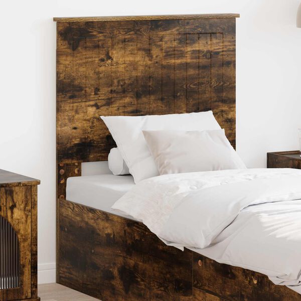 vidaXL T&ecirc;te de lit avec t&ecirc;te de lit Ch&ecirc;ne fum&eacute; 75 cm Bois d'ing&eacute;nierie