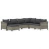 vidaXL Salon de jardin 7 pcs avec coussins Gris R&eacute;sine tress&eacute;e