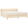 vidaXL Sommier &agrave; lattes de lit avec matelas Cr&egrave;me 200x200 cm Tissu