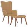 vidaXL Chaise de relaxation avec repose-pied Marron Velours