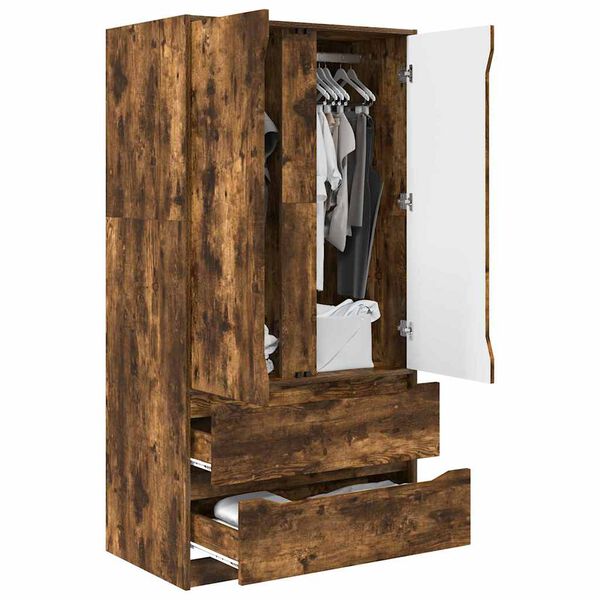 vidaXL Armoire Ch&ecirc;ne Fum&eacute; 79,5 x 49 x 156 cm Bois d&rsquo;ing&eacute;nierie