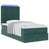 vidaXL Cadre de lit ottoman avec matelas vert fonc&eacute; 90x200 cm velours