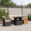 vidaXL Salon de jardin 6 pcs avec coussins noir r&eacute;sine tress&eacute;e