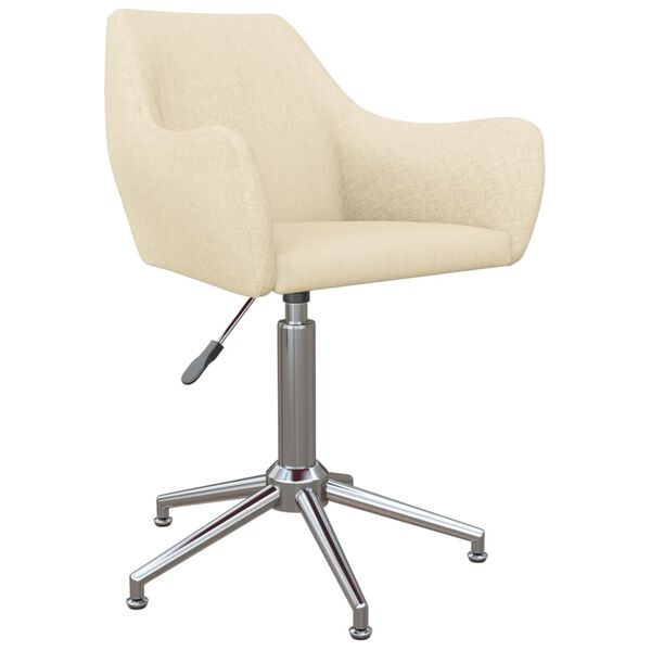 vidaXL Chaise pivotante de salle &agrave; manger Cr&egrave;me Tissu