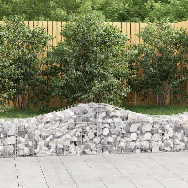 vidaXL Paniers à gabions arqués 8 pcs 200x50x40/60 cm fer galvanisé