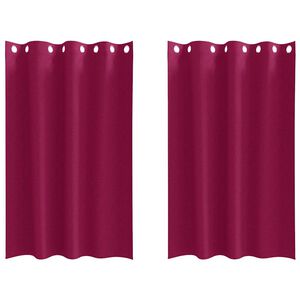 vidaXL Rideaux occultants avec anneaux 2 pcs Bordeaux 175 x 140 cm