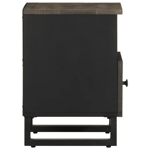 vidaXL Table de chevet noir 40x33x46 cm bois de manguier solide