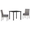 vidaXL Ensemble de salle &agrave; manger pour jardin 3 pc Gris