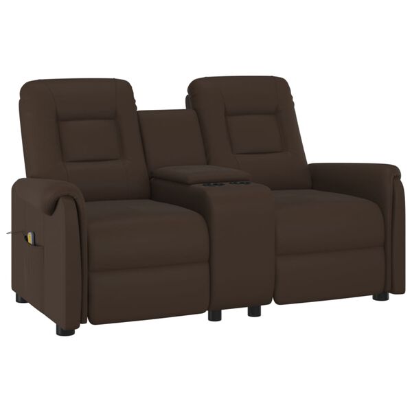 vidaXL Fauteuil de massage inclinable et porte-gobelet 2 places marron