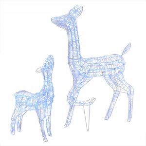 vidaXL Famille de rennes de d&eacute;coration Acrylique 160 LED bleu