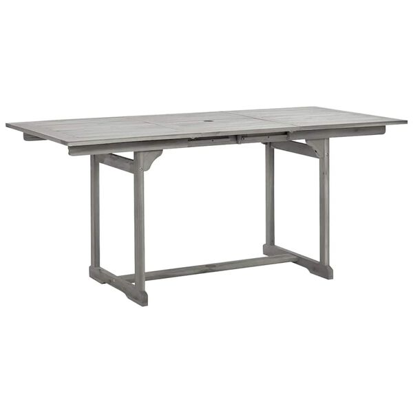 vidaXL Table &agrave; d&icirc;ner de jardin (120-170)x80x75 cm Bois d'acacia massif