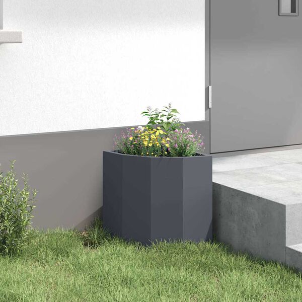 vidaXL Jardini&egrave;re d'Angle Anthracite 30 x 30 x 35 cm Acier