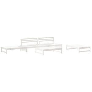 vidaXL Salon de jardin 6 pcs Blanc Bois de pin massif