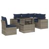 vidaXL Ensemble de canap&eacute; de jardin 6 pcs avec coussins gris r&eacute;sine tress&eacute;e