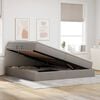 vidaXL Lit avec rangement et matelas Taupe 200 x 200 cm Polyester