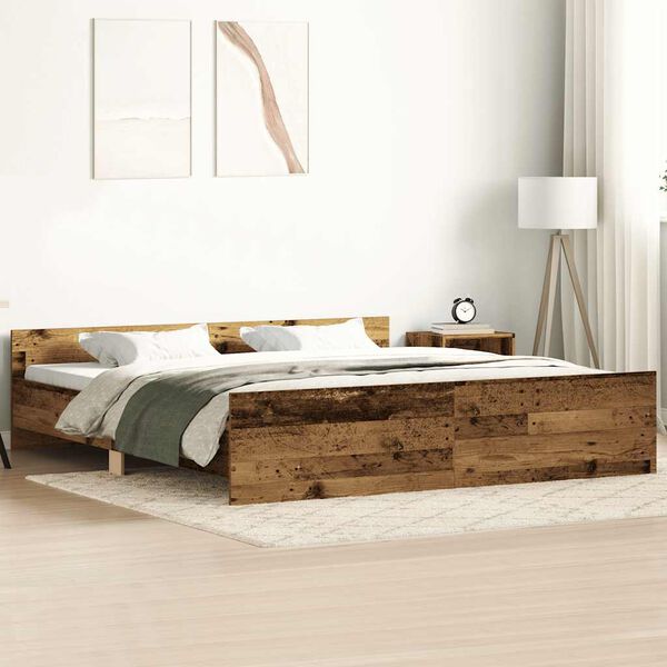 vidaXL Cadre de lit sans matelas vieux bois 160x200 cm bois ing&eacute;nierie