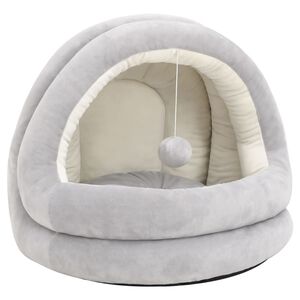 vidaXL Lit pour chat 40x40x35 cm Gris et cr&egrave;me