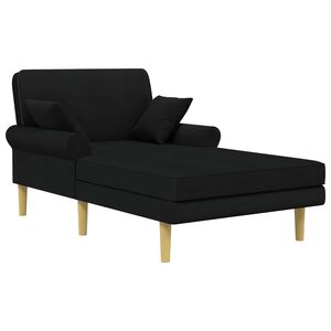 vidaXL M&eacute;ridienne Noir Tissu