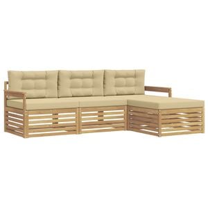 vidaXL Ensemble de canap&eacute;s d'ext&eacute;rieur 4 pc Blanc et Beige