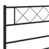 vidaXL Cadre de lit métal sans matelas avec tête de lit noir 183x213cm
