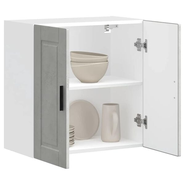 vidaXL Armoire murale de cuisine Porto gris b&eacute;ton bois d'ing&eacute;nierie