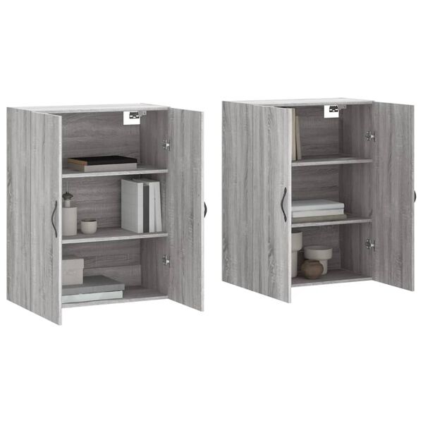 vidaXL Armoires murales 2 pcs sonoma gris bois d'ing&eacute;nierie