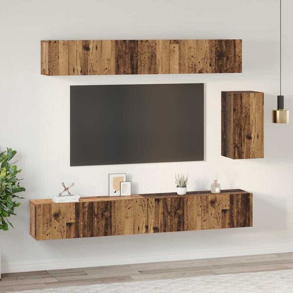 vidaXL Ensemble meuble TV 6 pcs Bois Ancien Bois d'ing&eacute;nierie