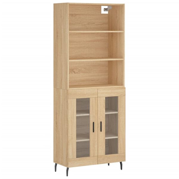 vidaXL Buffet haut Ch&ecirc;ne sonoma 69,5x34x180 cm Bois d'ing&eacute;nierie