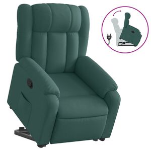 vidaXL Fauteuil inclinable vert fonc&eacute; tissu