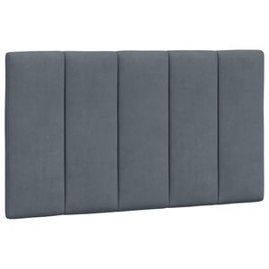 vidaXL Coussin de t&ecirc;te de lit Hanko gris fonc&eacute; 80 cm velours