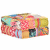 vidaXL Pouffe 70 x 70 x 34 cm en tissu patchwork