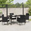 vidaXL Ensemble de salle &agrave; manger pour jardin 5 pcs Noir polyrotin