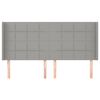 vidaXL T&ecirc;te de lit avec oreilles Gris clair 183x16x118/128 cm Tissu