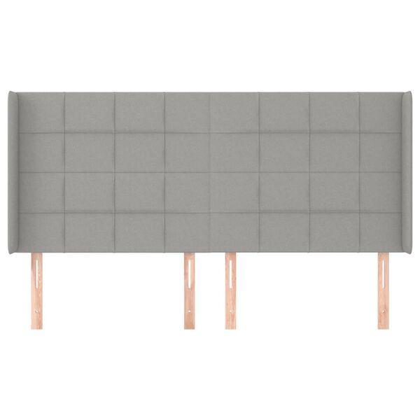vidaXL T&ecirc;te de lit avec oreilles Gris clair 183x16x118/128 cm Tissu